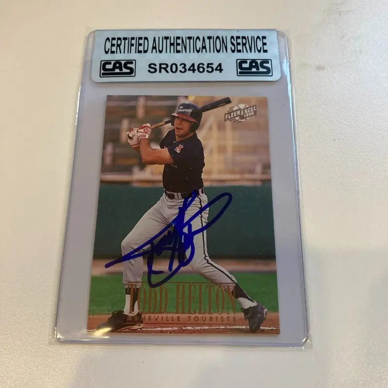 1996 Fleer Excel Todd Helton Signed RC CAS Certified Auto