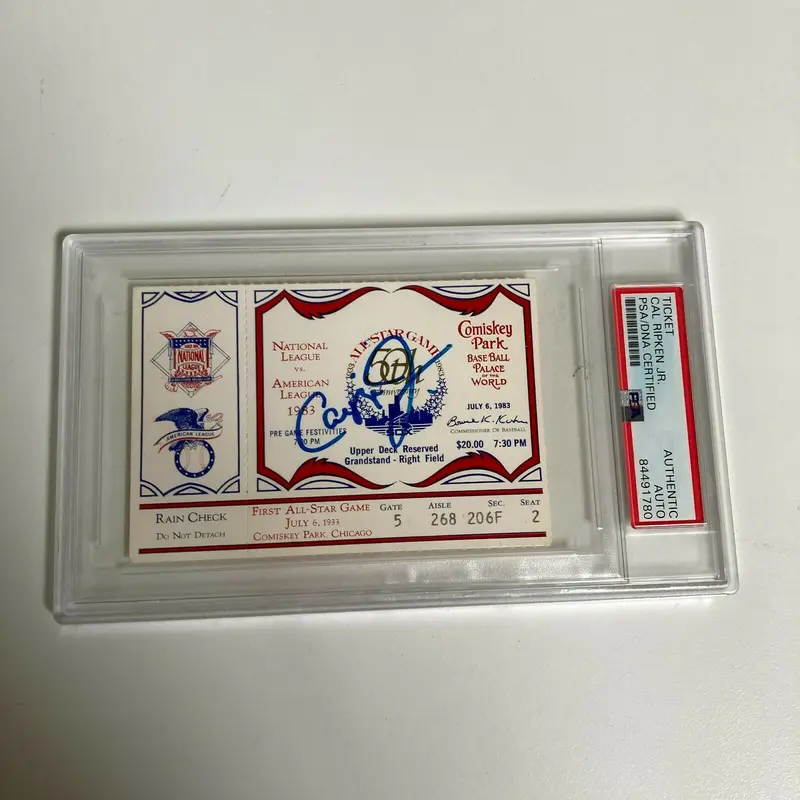 Cal Ripken Jr. Signed Autographed 1983 First All Star Game Ticket PSA DNA COA