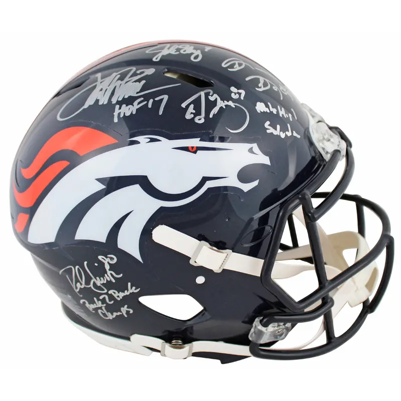 Broncos (5) Elway, Sharpe, Davis, Smith +1 Signed F/S Speed Proline Helmet BAS W