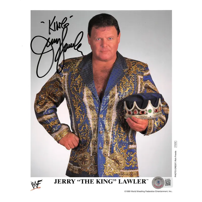 Jerry "The King" Lawler King Authentic Signed 8x10 Photo BAS #BL44806
