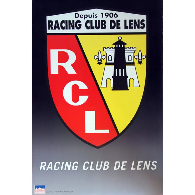 Racing Club de Lens Ligue 1 Official Team Logo Crest Soccer Poster - Starline Inc.