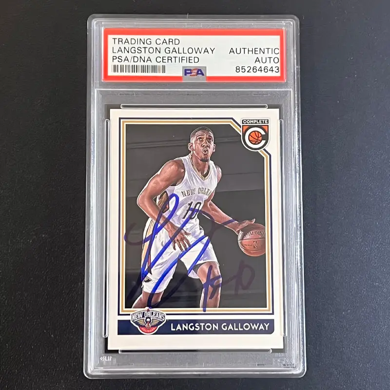 2016-17 Panini Complete #255 Langston Galloway Signed Card AUTO PSA Slabbed Pelicans