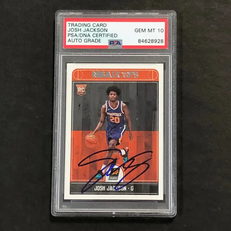 2017-18 NBA Hoops #254 Josh Jackson Signed Rookie Card AUTO 10 PSA Slabbed RC Suns