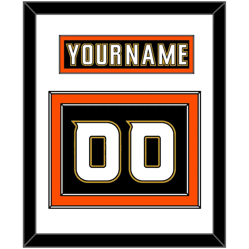 Anaheim Nameplate & Number (Back) - Home Black (2006-2014) - Double Mat 2