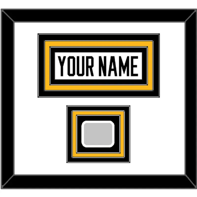 Pittsburgh Nameplate & Stanley Cup Champions Patch - Road White - Triple Mat 2
