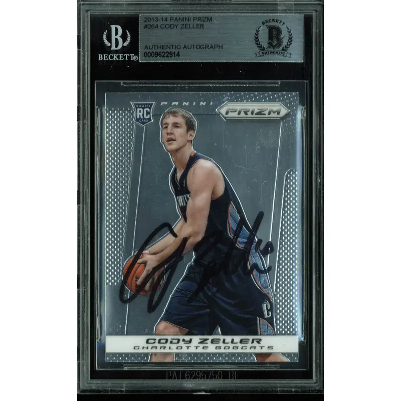 Bobcats Cody Zeller Authentic Signed Card 2013 Panini Prizm RC #264 BAS Slabbed