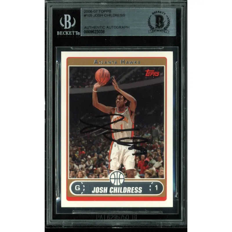 Hawks Josh Childress Authentic Signed Card 2006 Topps #105 BAS Slabbed