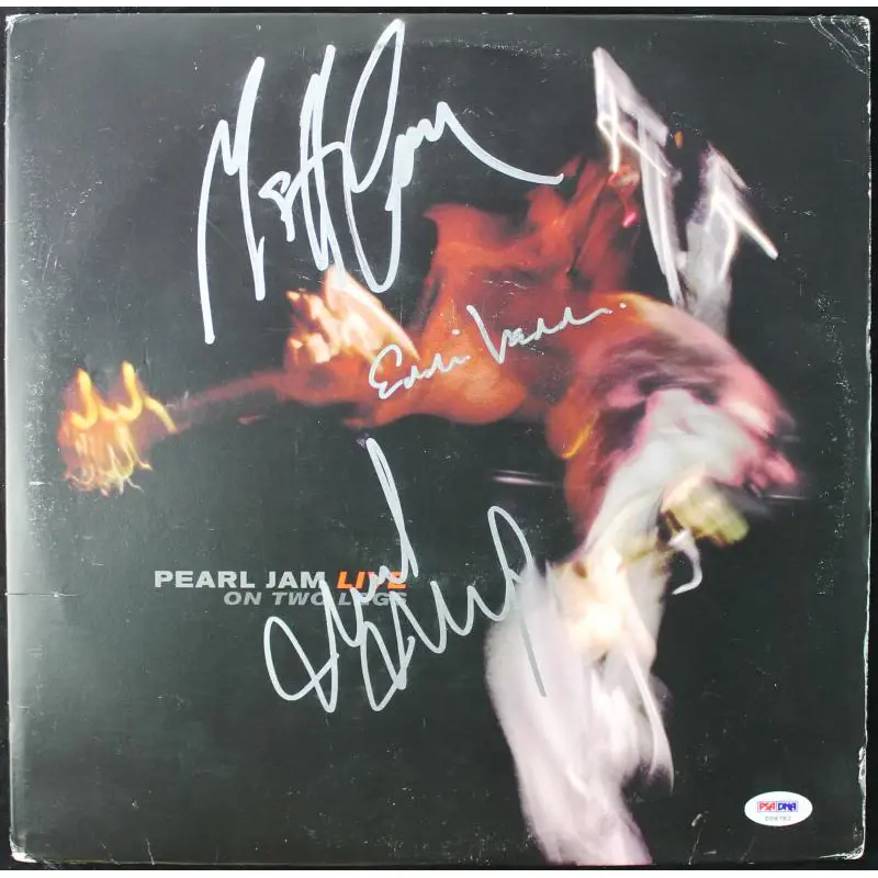 Pearl Jam (3) Vedder, Cameron & Mccready Signed Album Cover W/ Vinyl PSA #T08782