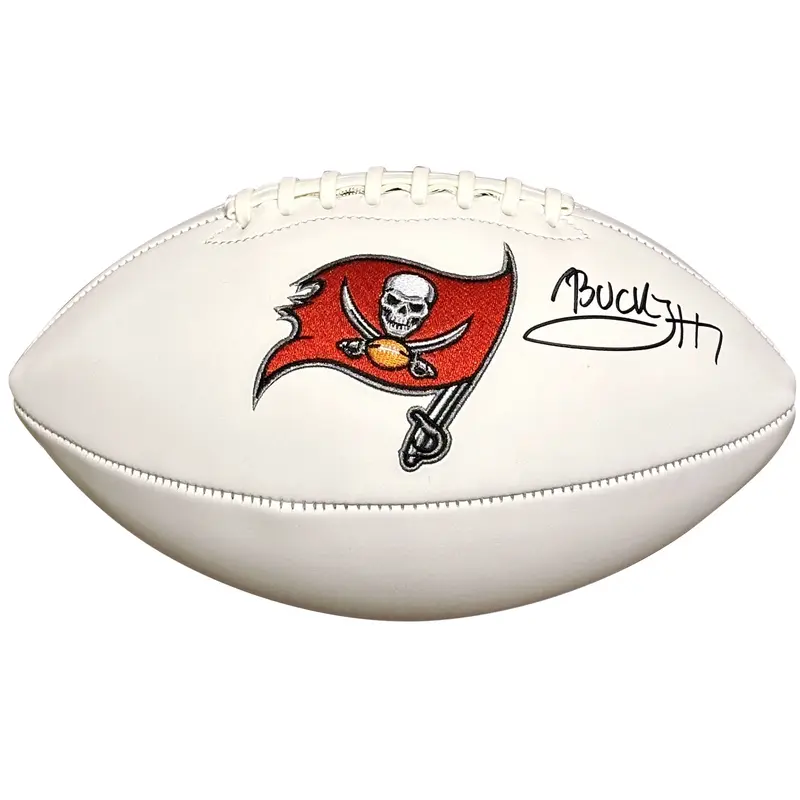 Bucky Irving Autographed Tampa Bay Buccaneers Logo Football - Beckett