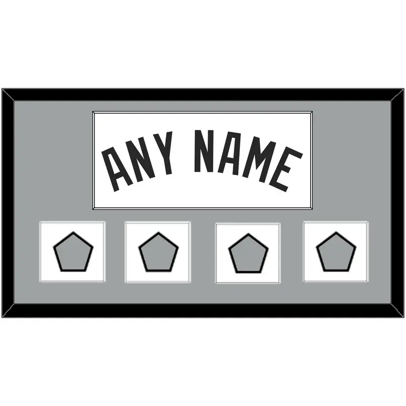 San Antonio Name With 4 Champions Banner Patches - Home White (2002-2017) - Single Mat 2