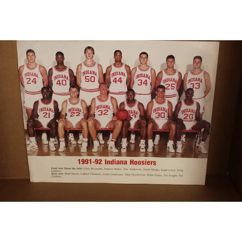 1991-92 Indiana University Basketball 8x10 Team Photo