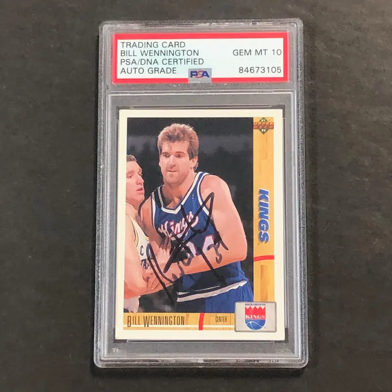1991-92 Upper Deck #399 Bill Wennington Signed Card AUTO GRADE 10 PSA Slabbed Kings