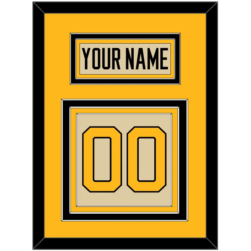 Pittsburgh Nameplate & Number (Back) - 2023 Winter Classic Tan - Triple Mat 4