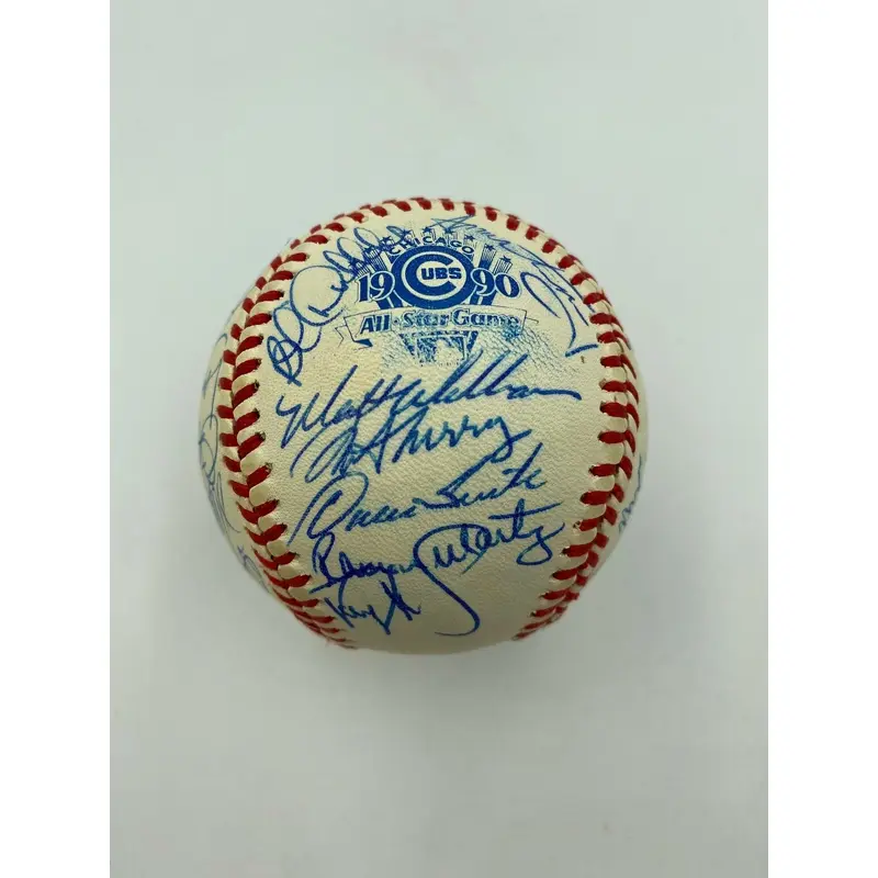 1990 All Star Game Team Signed Baseball Barry Bonds Tony Gwynn Ozzie Smith