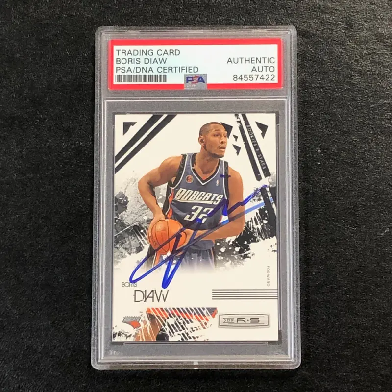 2009-10 Rookies & Stars #9 Boris Diaw Signed Card AUTO PSA Slabbed Bobcats