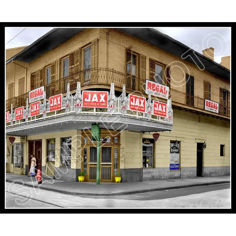 Jax Beer Colorized 8X10 Photo - Royal Steet New Orleans 1937 - 2252