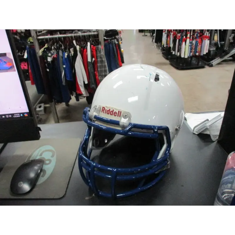 Used Riddell White Football Helmet Size Youth INITIAL SEASON 2013 (NO JAWPADS)