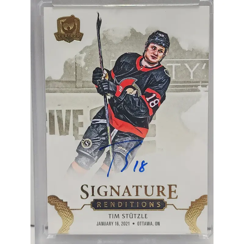 Tim Stutzle 2020 Upper Deck The Cup Signature Renditions Rookie Auto
