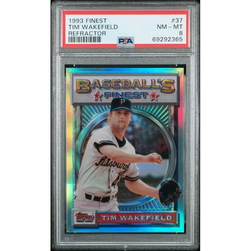 Tim Wakefield 1993 Topps Finest Refractor #37 PSA 8 Nm-Mint