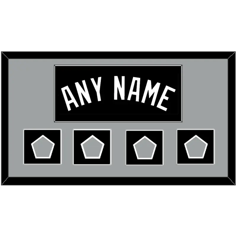 San Antonio Name With 4 Champions Trophy Patches - Road Black (2002-2017) - Single Mat 2