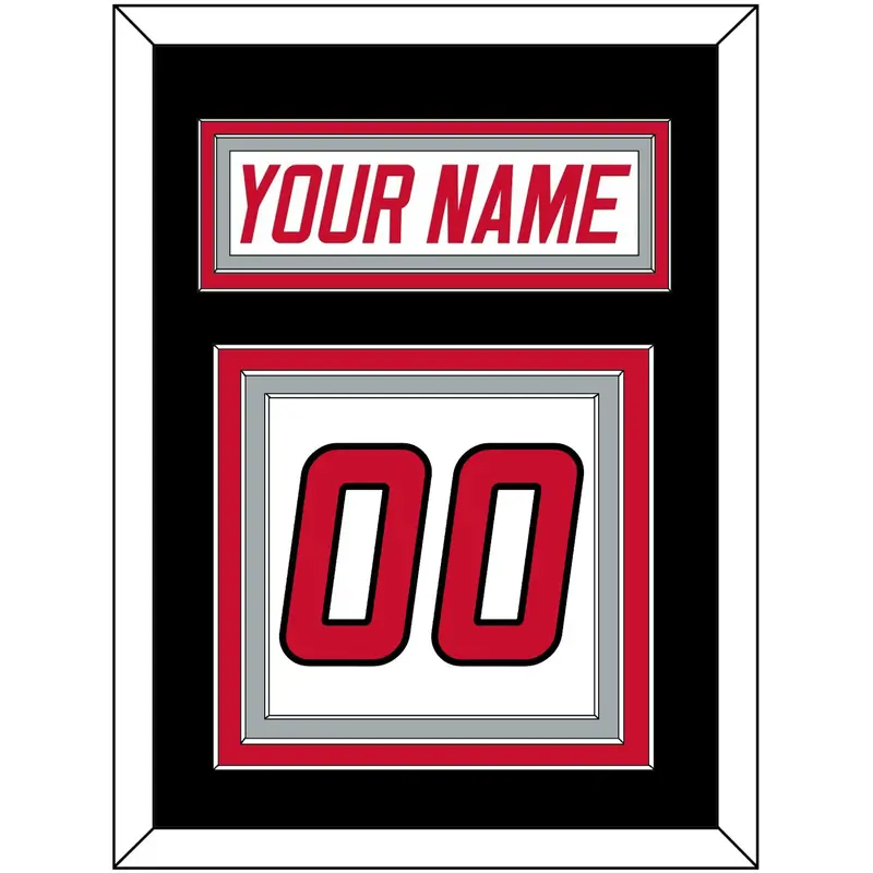 Carolina Nameplate & Number (Back) - Home White (1997-2000) - Triple Mat 3