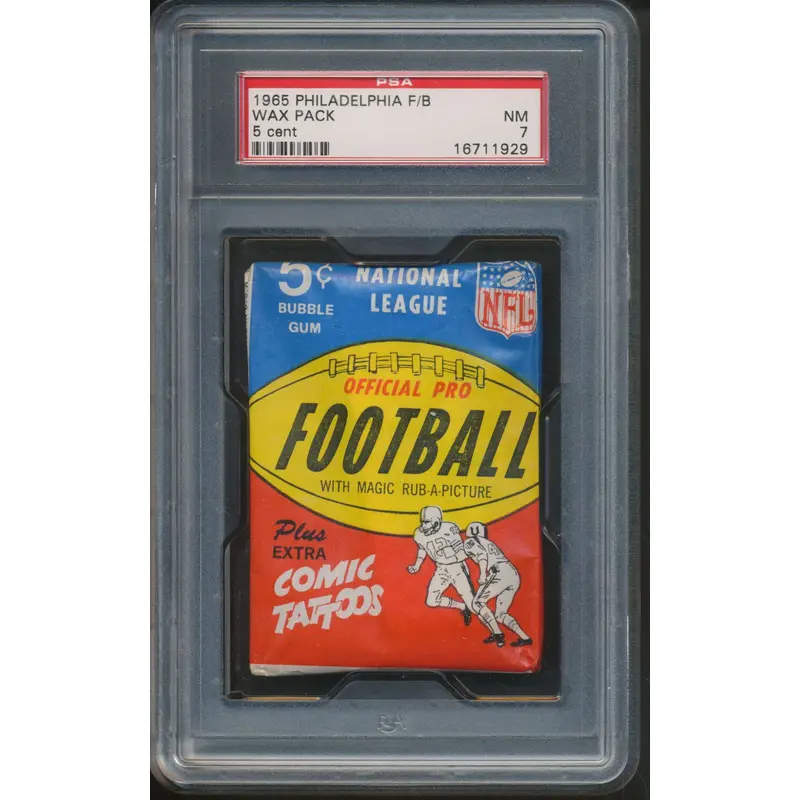 1965 Philadelphia Football Unopened Wax Pack PSA 7