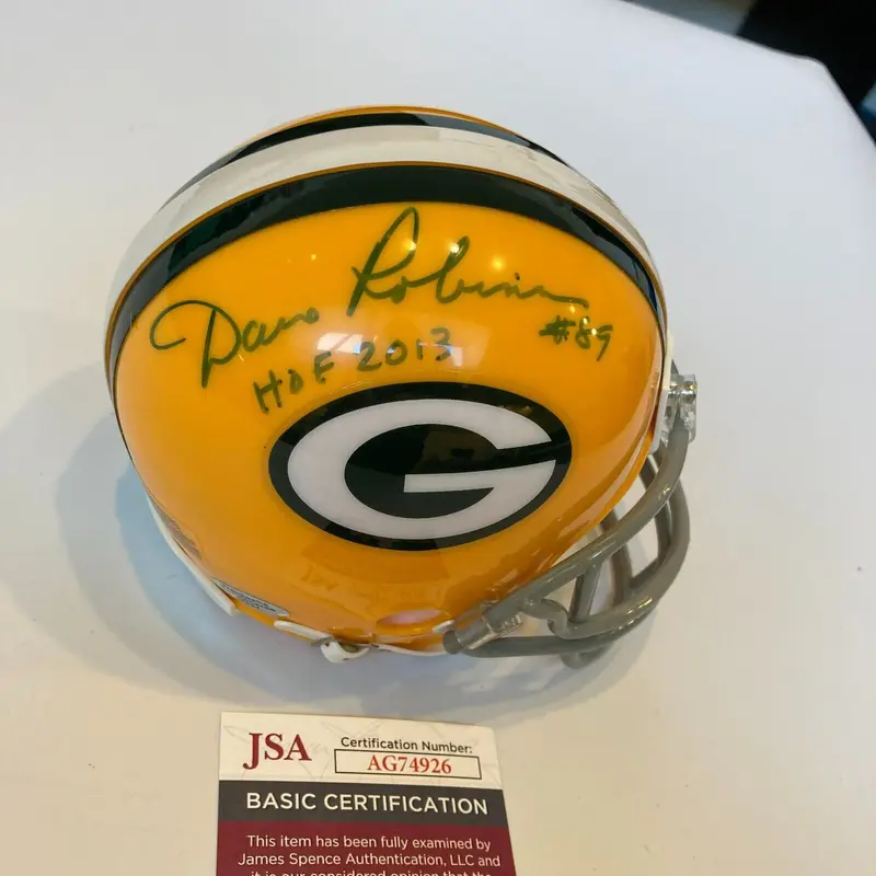 Dave Robinson HOF 2013 Signed Green Bay Packers Mini Helmet JSA COA