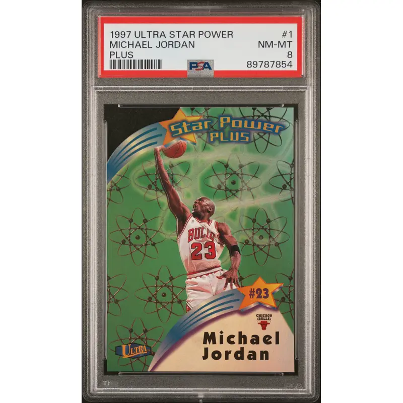 Michael Jordan 1997 Ultra Star Power Plus #1 PSA 8 Nm-Mint