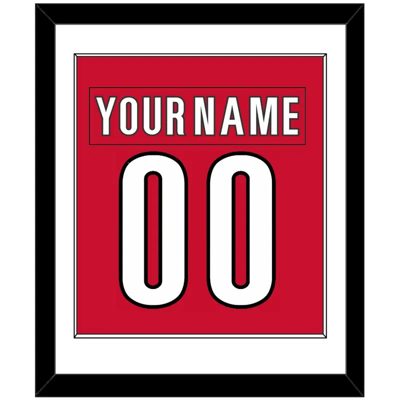 Carolina Nameplate & Number (Back) Combined - Home Red - Single Mat 1