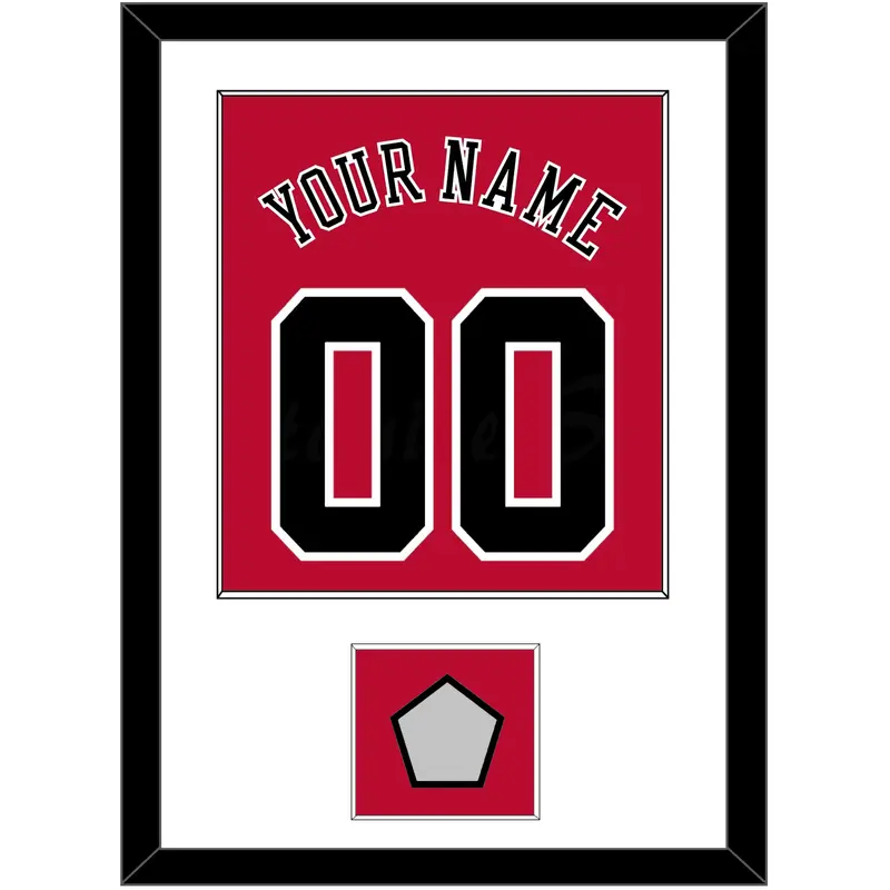 Chicago Name & Number With 6X Champions Patch - Road Red (1986-2017) - Single Mat 1