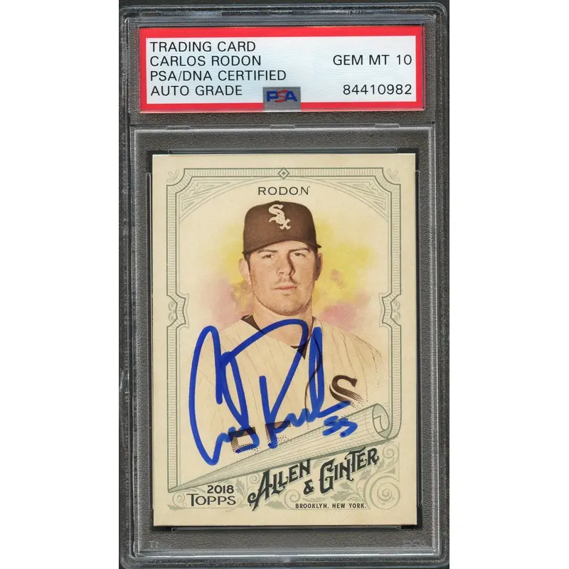 2018 Topps Allen & Ginter #265 Carlos Rodon Signed Card PSA Slabbed Auto 10 White Sox