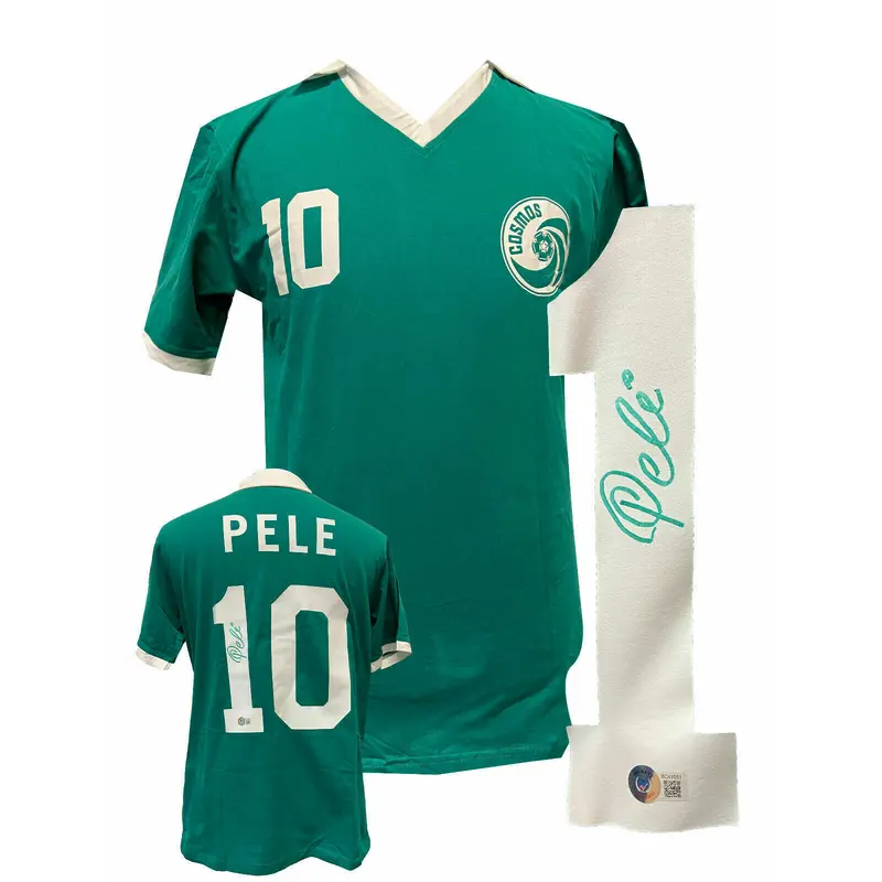 Pele Signed Autographed New York Cosmos Soccer Jersey With Beckett COA