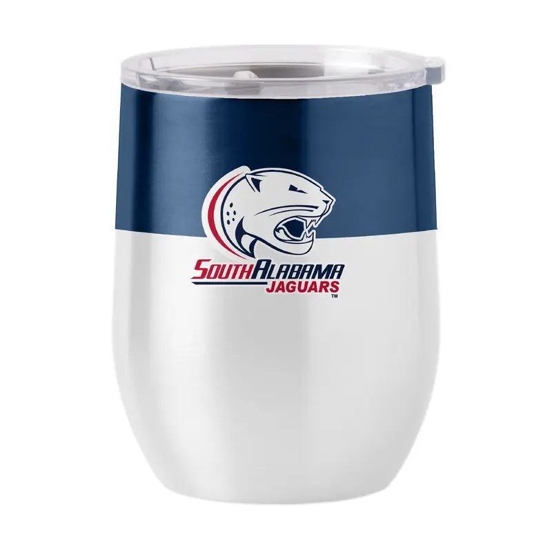 South Alabama 16oz Colorblock Stainless Curved Beverage