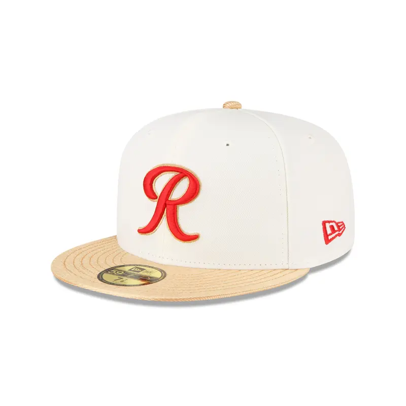 Tacoma Rainiers New Era 59Fifty Chrome Gold Red R Cap