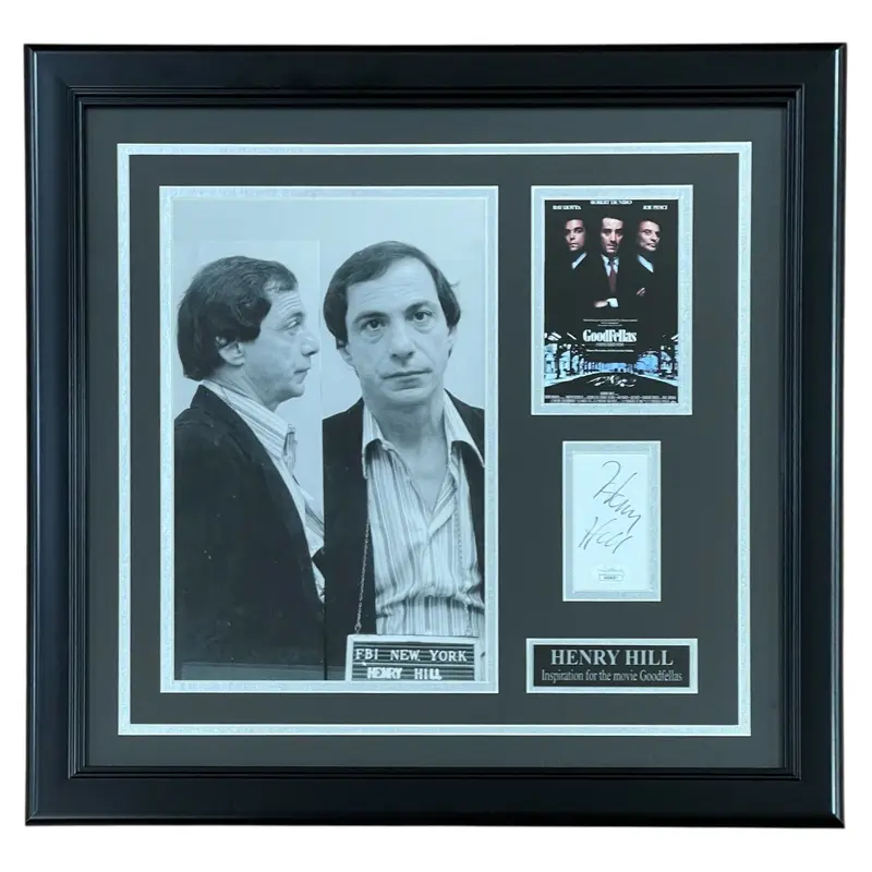 Henry Hill Autographed Deluxe Framed Goodfellas Movie Original Mobster Piece - JSA