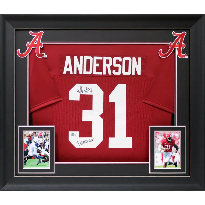 Alabama Will Anderson "Terminator" Signed Maroon Pro Style Framed Jersey BAS Wit