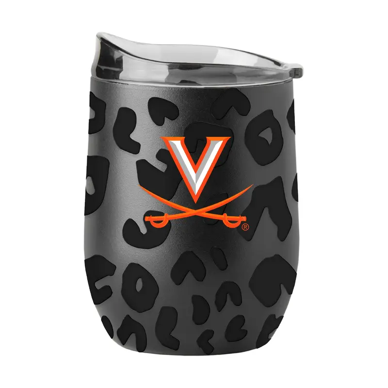 Virginia Leopard 16oz Black Powdercoat Curved Beverage