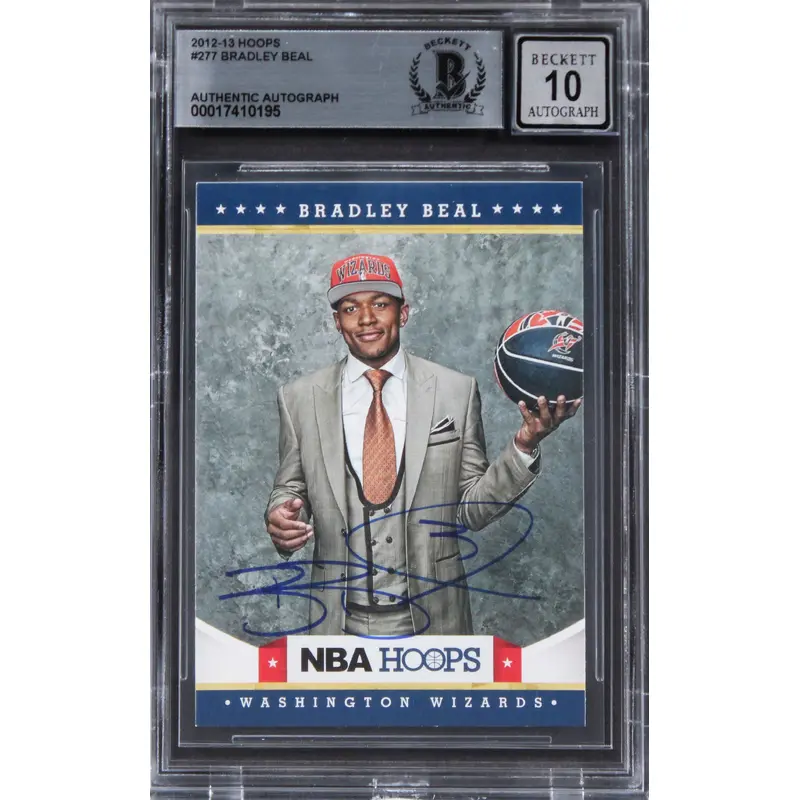 Wizards Bradley Beal Signed 2012 Hoops #277 Rookie Card Auto 10 BAS Slabbed
