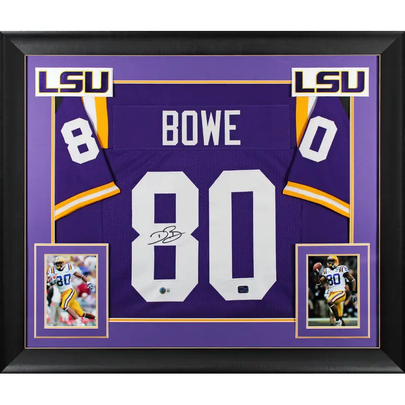 LSU Dwayne Bowe Authentic Signed Purple Pro Style Framed Jersey BAS Witnessed