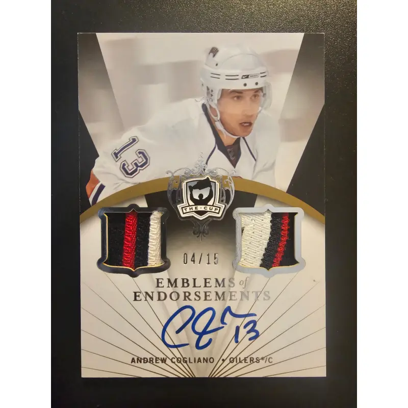 2007-08 Upper Deck The Cup - Emblems of Endorsement - Andrew Cogliano #EE-AC /15 RY
