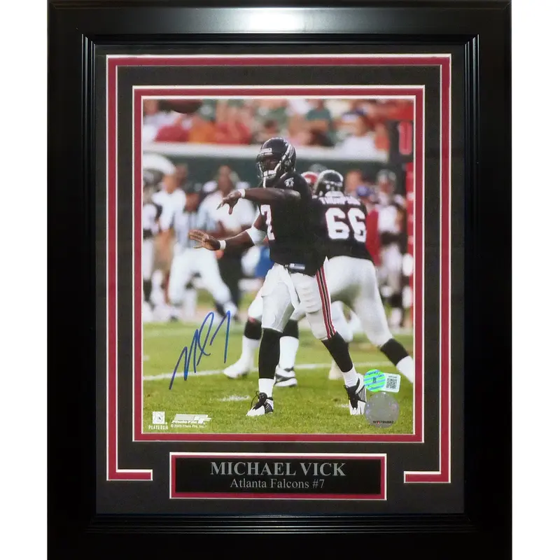 Michael Vick Autographed Atlanta Falcons Deluxe Framed 8x10 Photo - Beckett