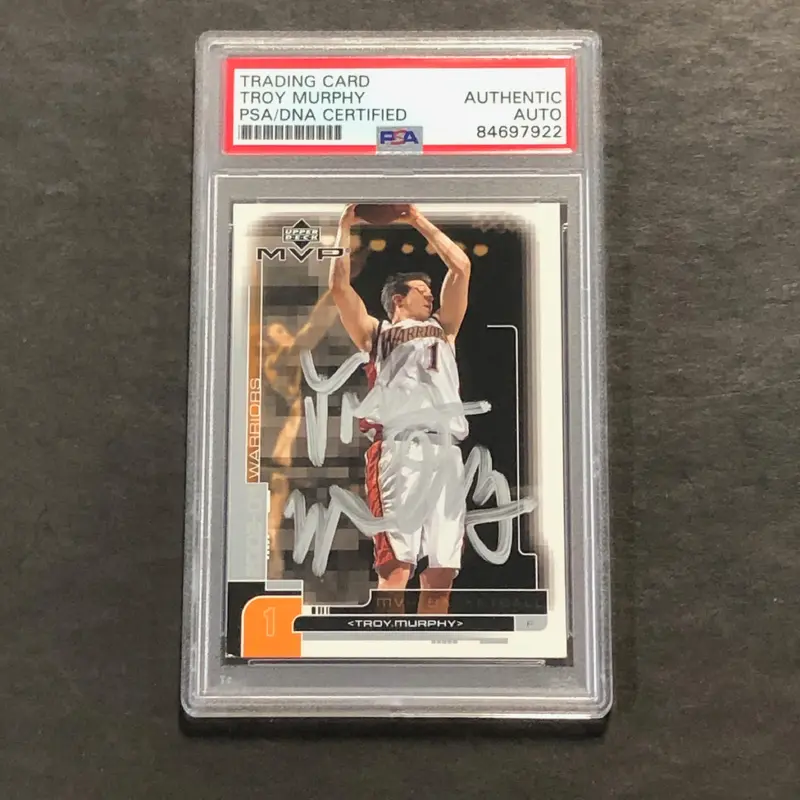 2002-03 Upper Deck MVP #57 Troy Murphy Signed Card PSA Slabbed Warriors