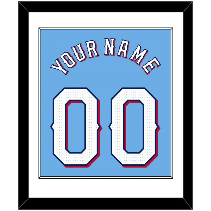 Texas Name & Number - Alternate Powder Blue - Single Mat 1