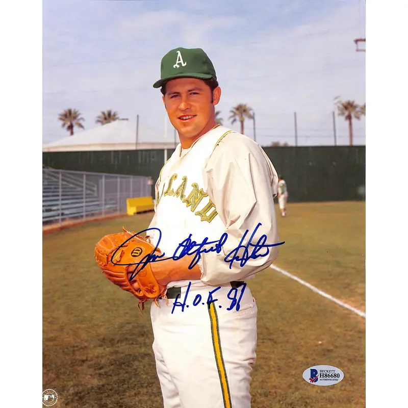 Athletics Jim Catfish Hunter "HOF 87" Authentic Signed 8x10 Photo BAS #H86680