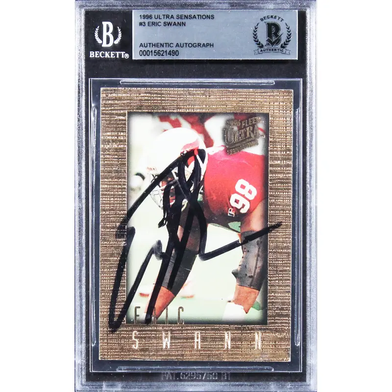 Cardinals Eric Swann Authentic Signed 1996 Ultra Sensations #3 Card BAS Slabbed