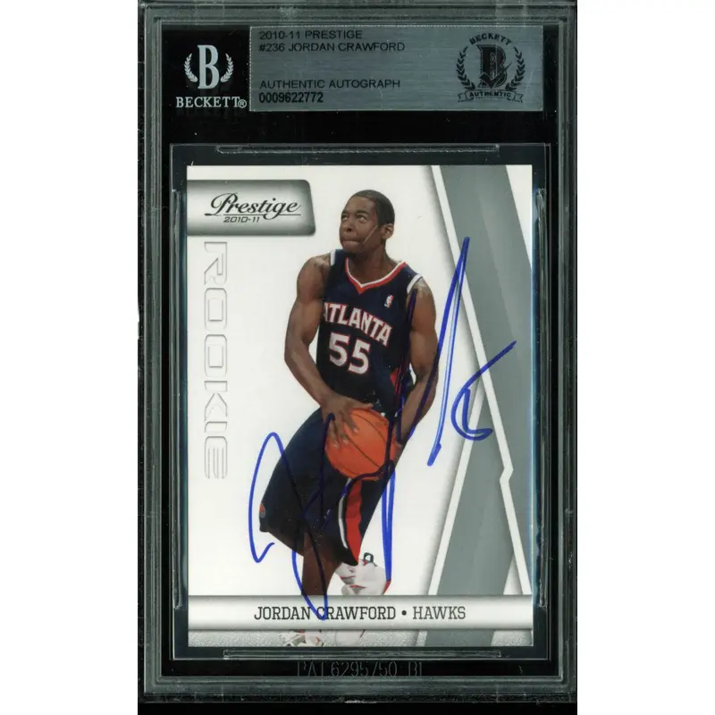 Hawks Jordan Crawford Authentic Signed Card 2010 Prestige #236 BAS Slabbed