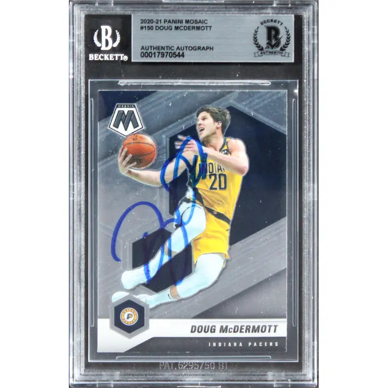 Pacers Doug McDermott Authentic Signed 2020 Panini Mosaic #159 Card BAS Slabbed