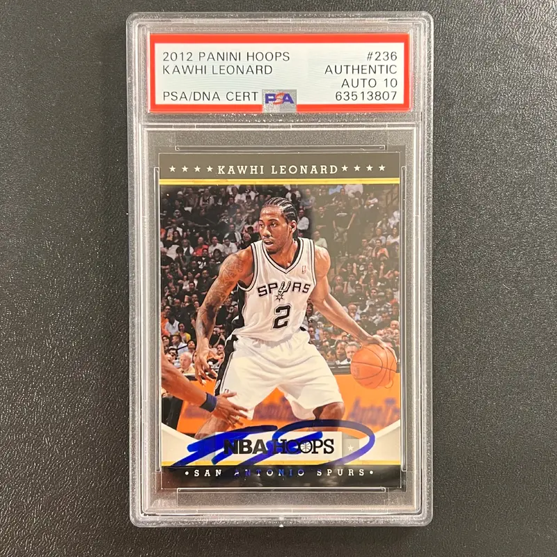 2012 Panini Hoops #236 Kawhi Leonard Signed Rookie Card Auto 10 PSA Slabbed Spurs