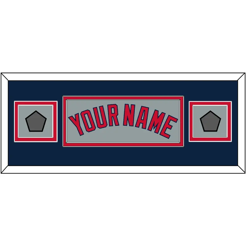 Boston Name & Two World Series Jersey Patches - Road Gray - Double Mat 8