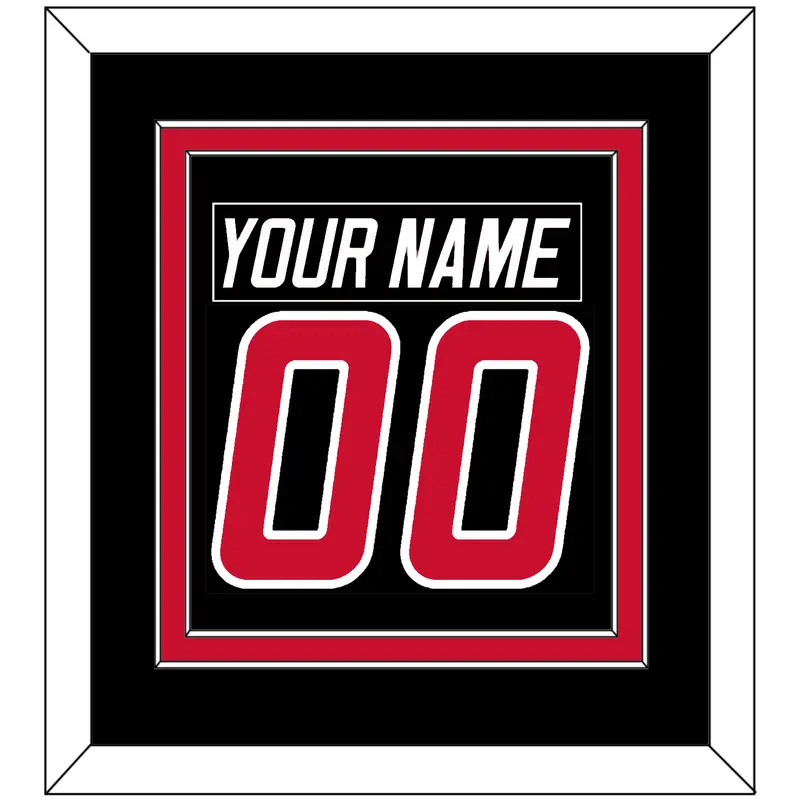Carolina Nameplate & Number (Back) Combined - Alternate Black (2008-2017) - Double Mat 2